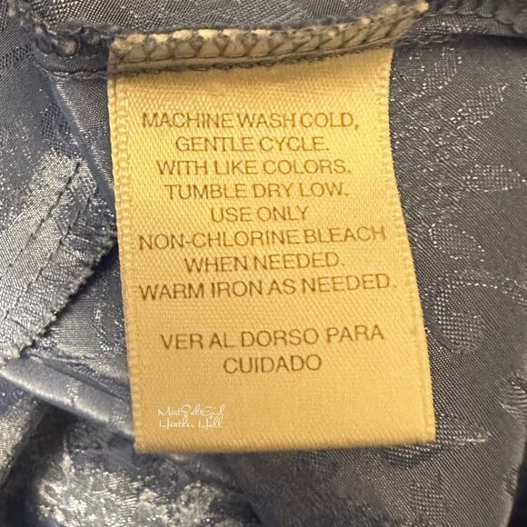 Adonna Blue Jacquard Floral Chemise Nightgown Size Large - Picture 6 of 6